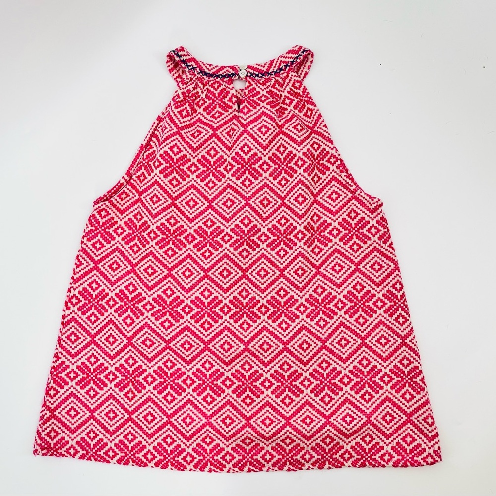 THML Vibrant Pink and Cream Geometric Top
